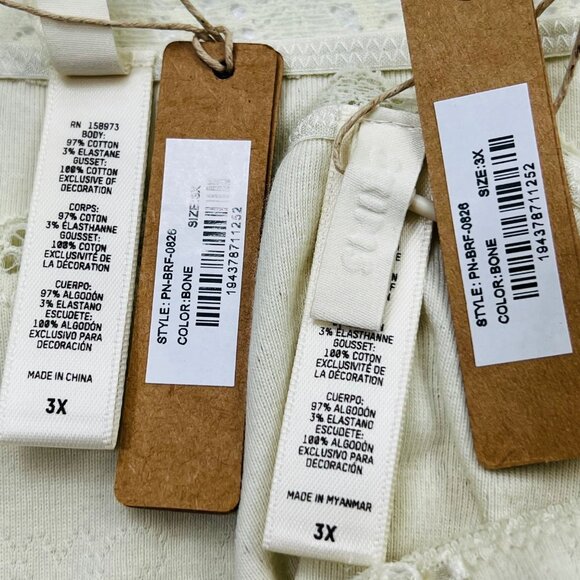 SKIMS Lace Pointelle Cheeky Brief Lot of 2 Bone Womens 3X - Picture 7 of 10